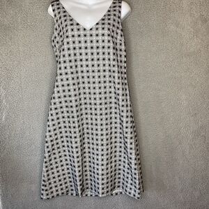 Piazza Sempione Sheath Dress Sz 8 Blue Abstract Print Sleeveless 100% cotton